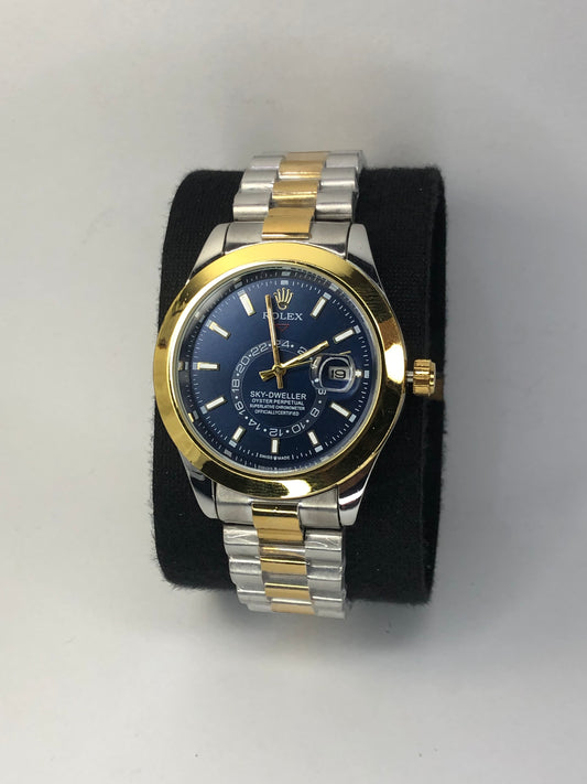 ROLEX  SKY-DWELLER  (BLUE Dial, Dual Tone Gold & Silver)